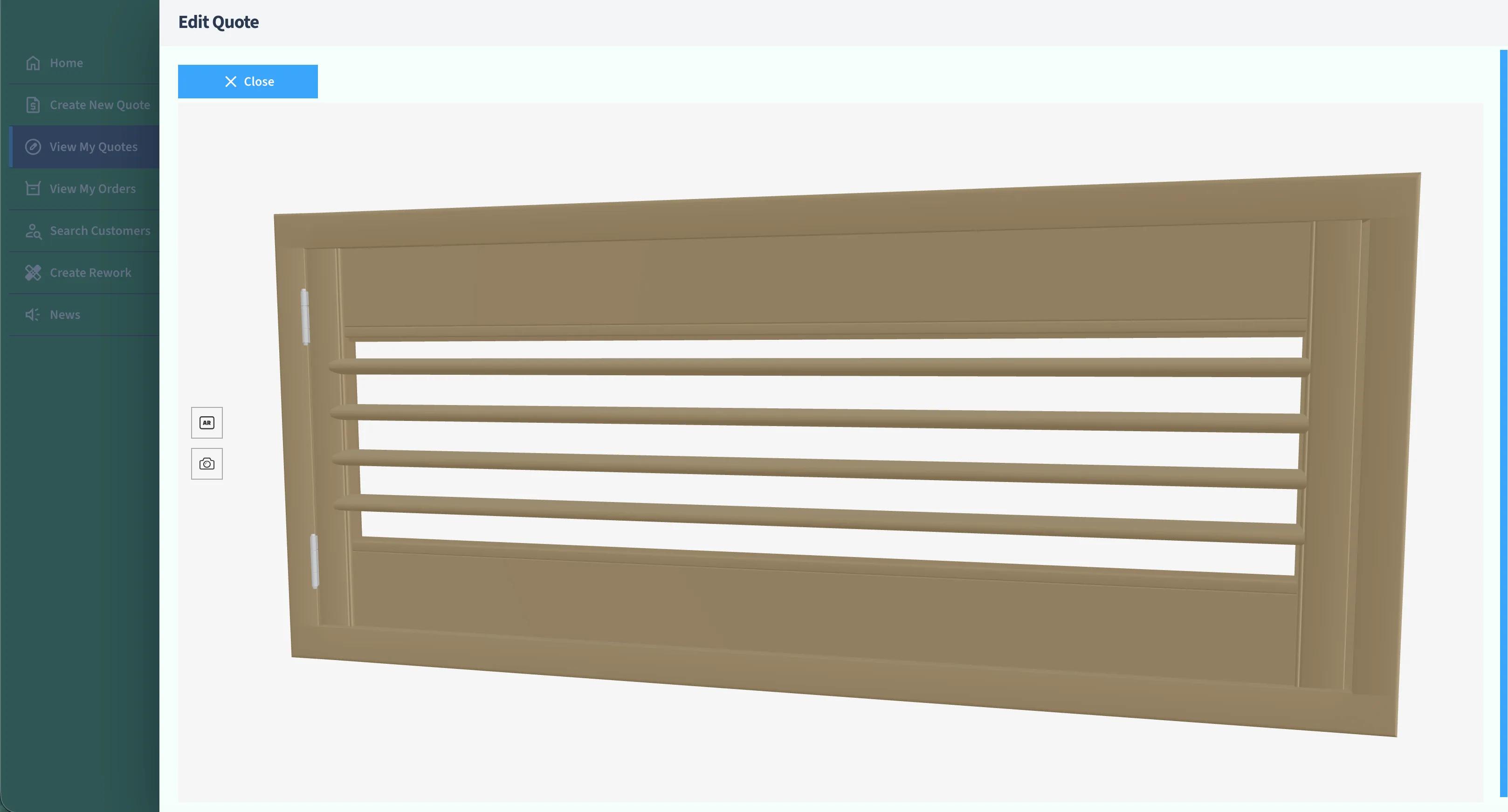 Shutter frame colour variation shown in the 3D viewer