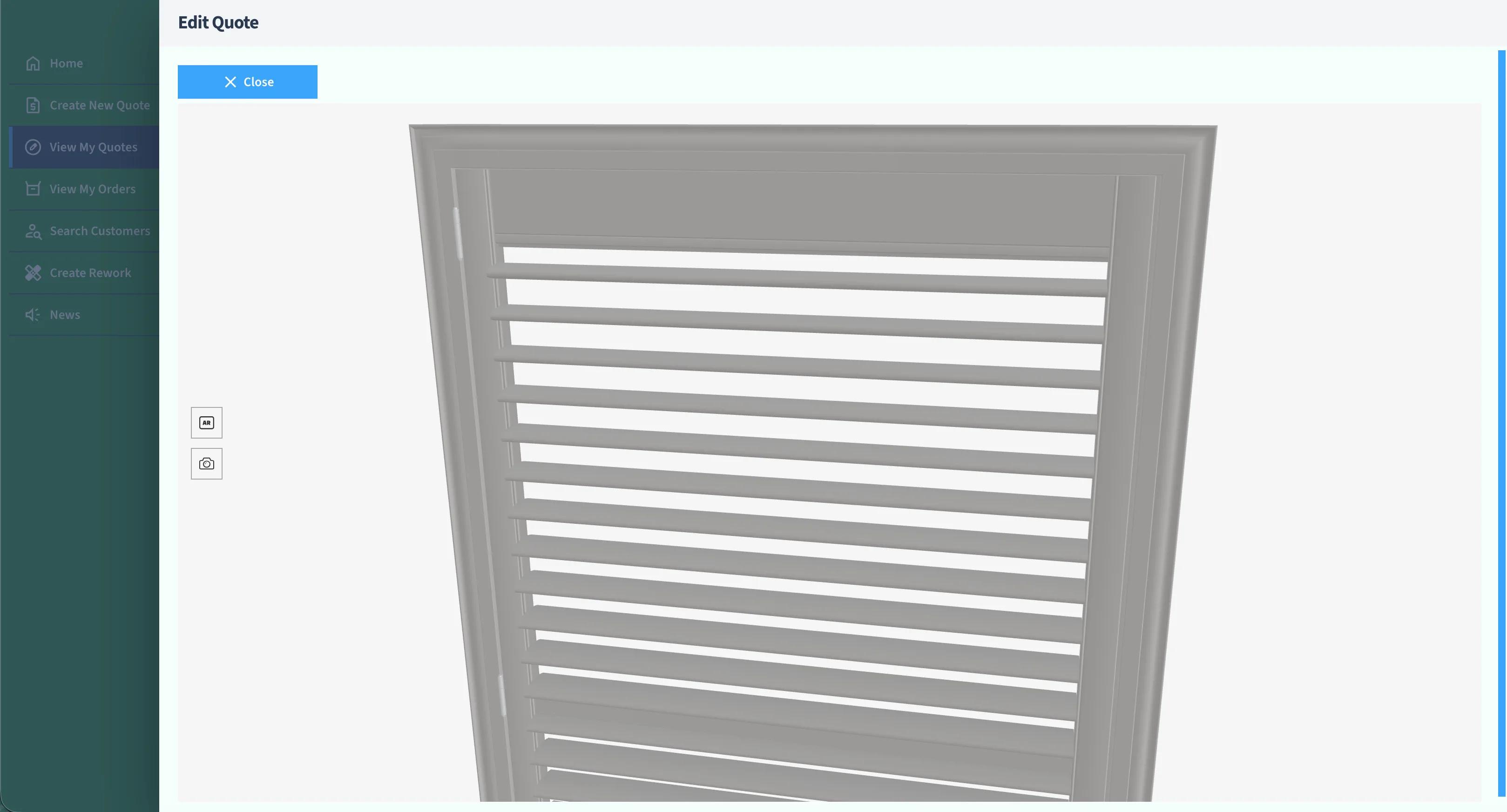 Full window shutter configuration rendered in 3D