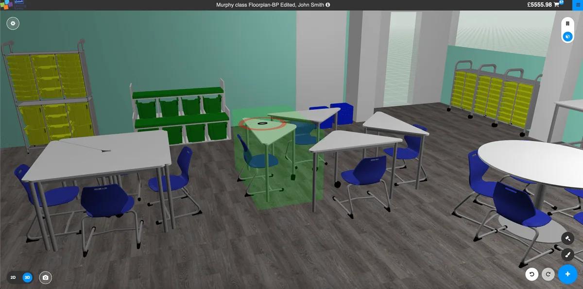 Simplio3D segítségével készült bútorkonfigurációs felület