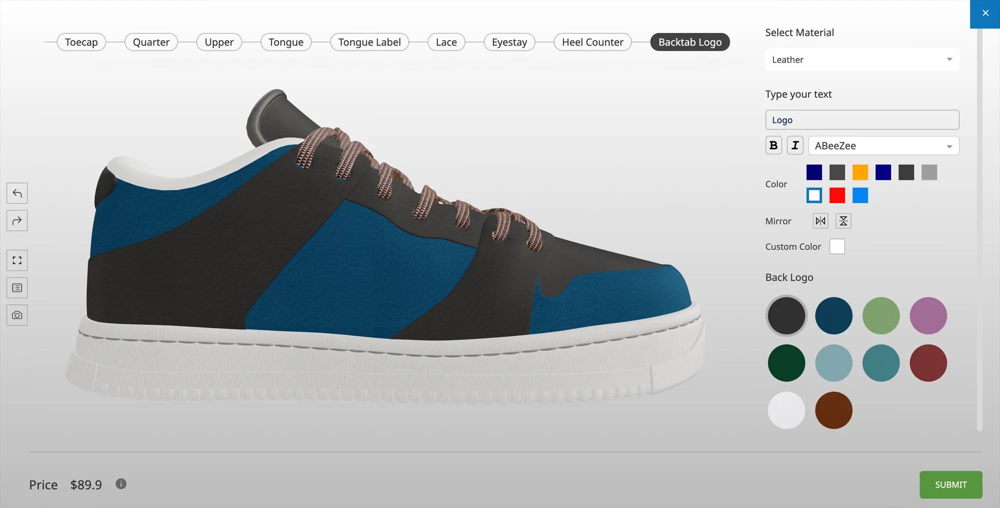 Footwear configured in a fashion configurator
