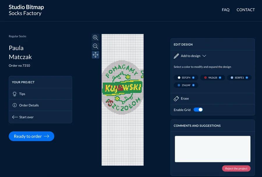 Strikkedesign diagrammer brugt til en 3D sok konfigurationsværktøj