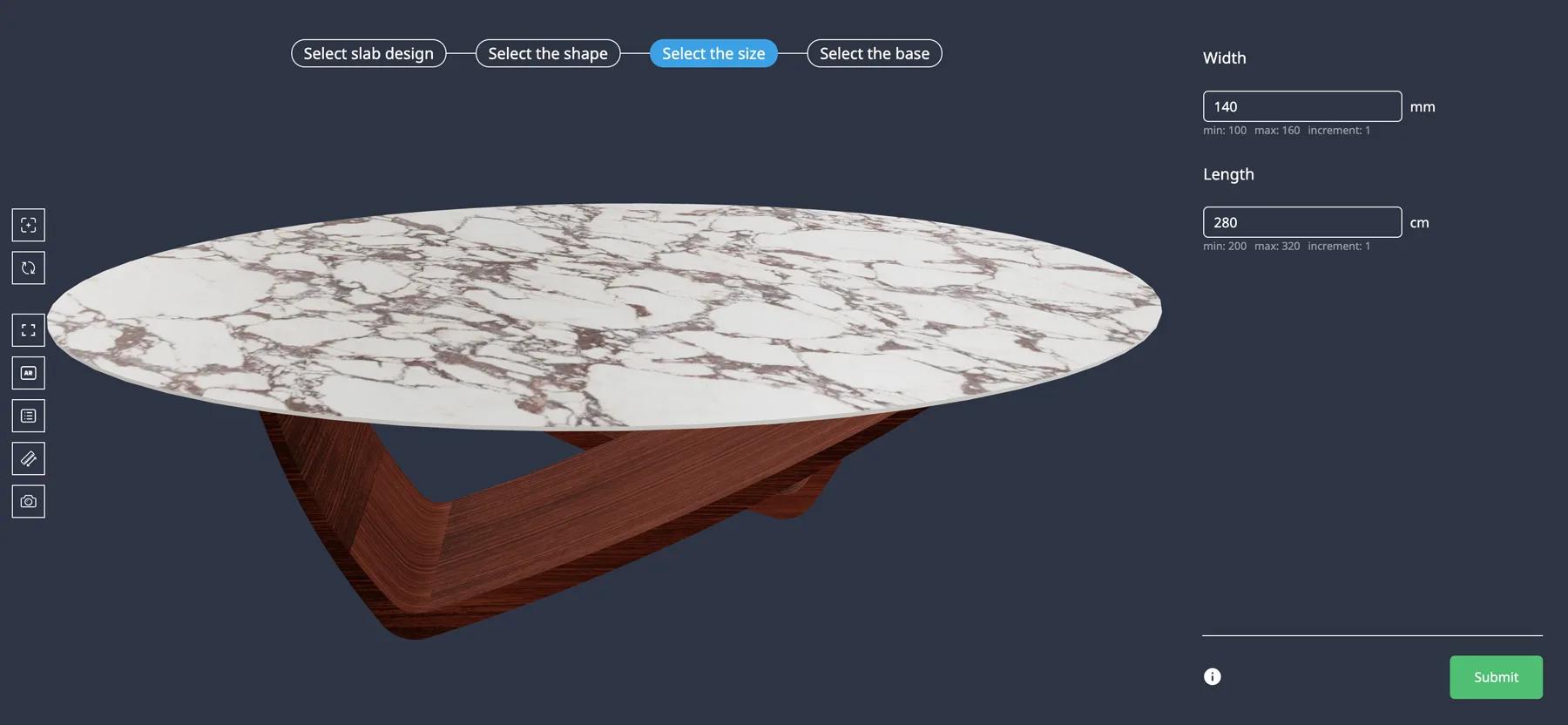 Iberica Stone: a 3D table configurator with built-in AR