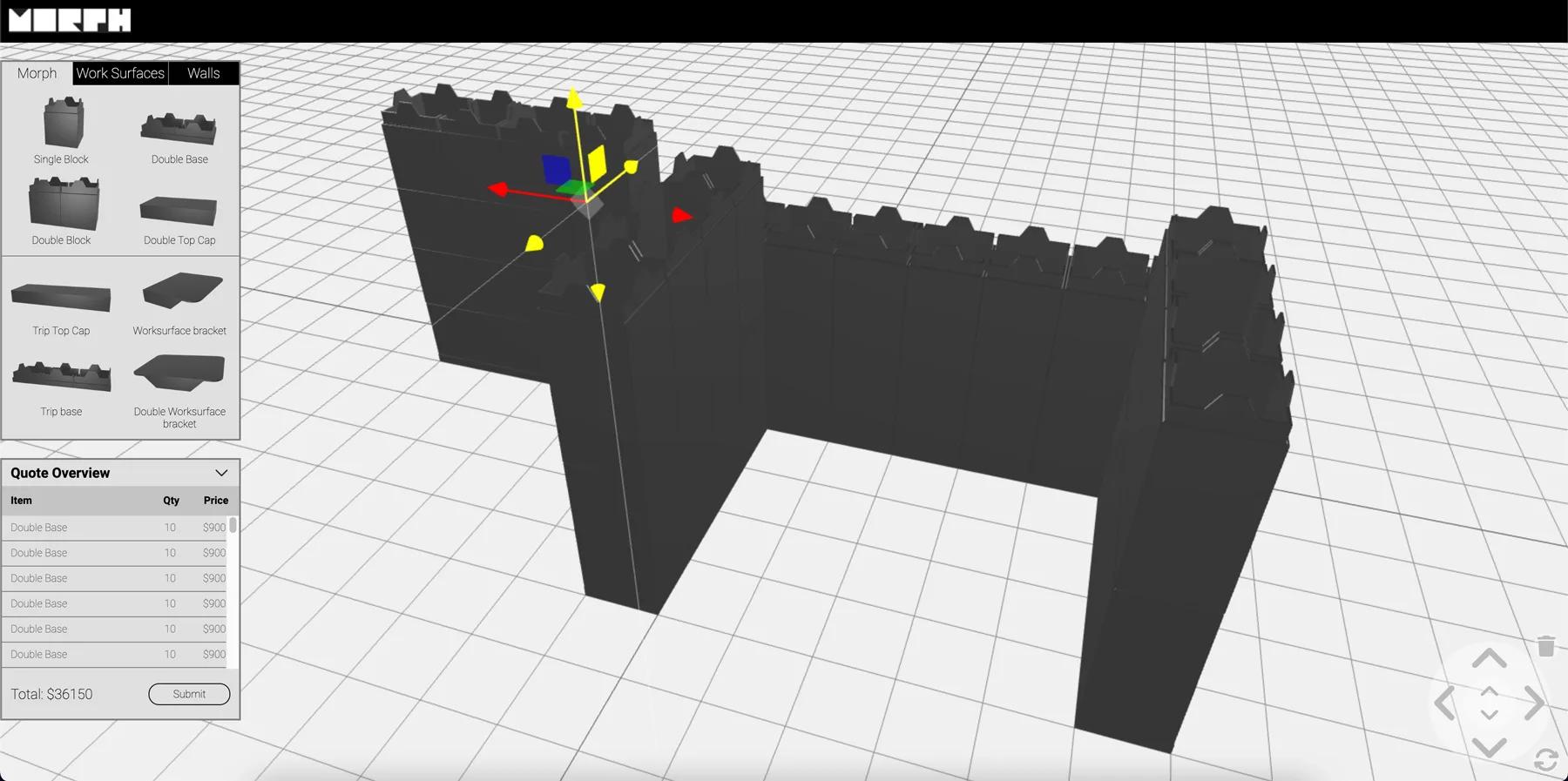 Assembling modular bricks in the Morph Creator configurator