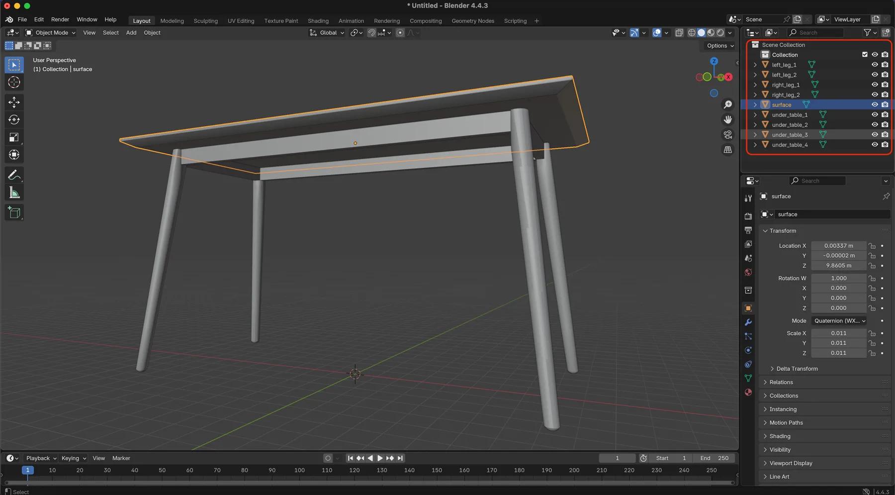 Structuring and naming the parts of a 3D model for a configurator