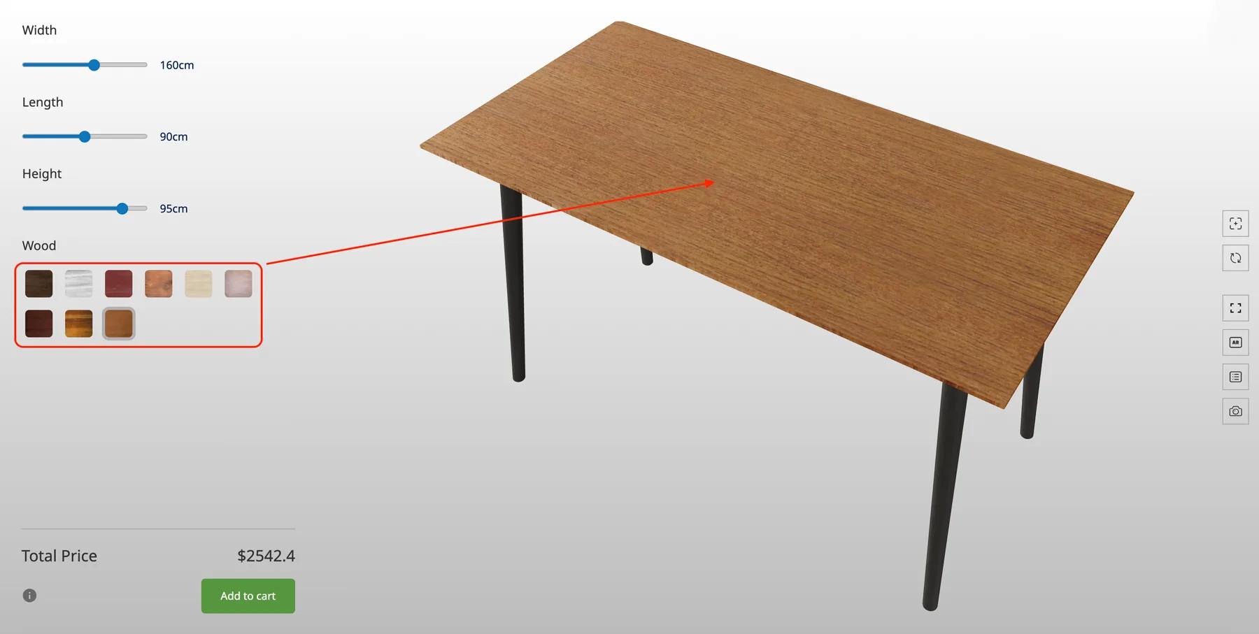 UV mapping a 3D model for use in a product configurator